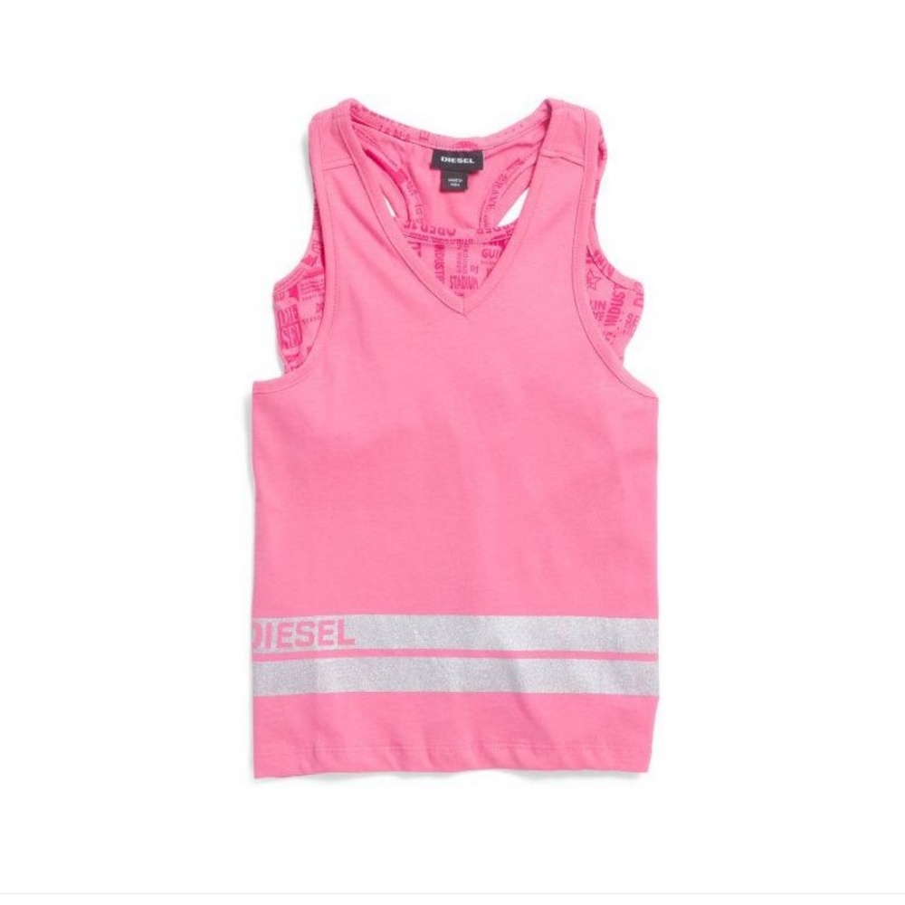 DIESEL Big Girls Overlay Top With Sports Bra